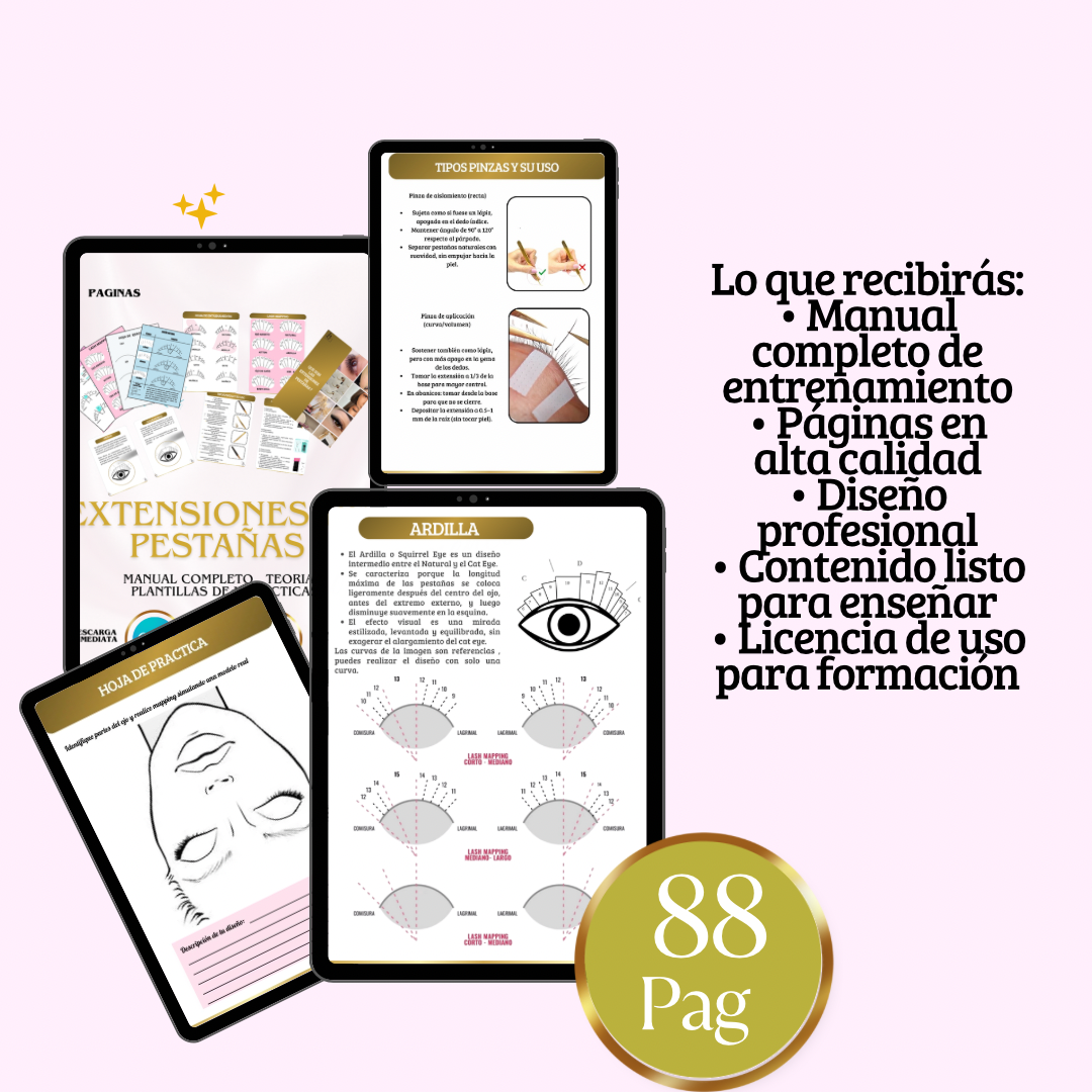 Manual ProfesionaL de Extensiones de Pestañas + Plantillas Exclusivas para Lashistas - Imagen 2