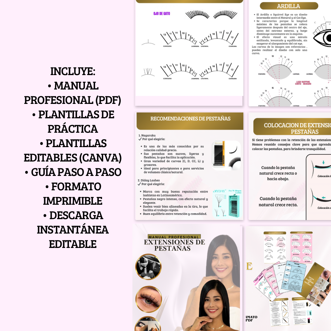 Manual ProfesionaL de Extensiones de Pestañas + Plantillas Exclusivas para Lashistas - Imagen 3